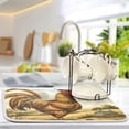 thumbnail image 5 of Farmhouse Rooster Flowers Dish Drying Mats Kitchen Mat Microfiber Counter Absorbent Dish Pad Drainer Rack 18"x24", 5 of 7