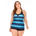 thumbnail image 4 of WREESH Women Plus Size Gradient Tankini Bikini Swimwear Swimsuit Bathing Suit, 4 of 8