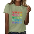 thumbnail image 1 of Diufon Hauts de la Saint-Valentin pour Femmes Décontracté Manches Courtes Col Rond Pull Chemise Imprimé Graphique Mignon Tendance, 1 of 5
