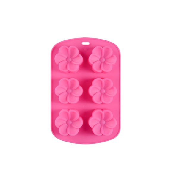 Molde de silicona de 6 agujeros Yuarrent forma de flor para hornear pasteles