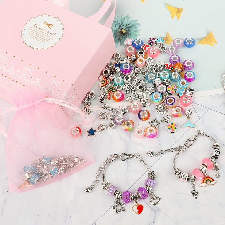 monochef DIY Charm Bracelet Making Kit, Jewelry Making Supplies Bead Snake  Chain Jewelry Gift Set for Girls Teens