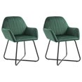 thumbnail image 1 of vidaXL Chaises de Salle à Manger 2 Pcs Velours Vert, 1 of 5