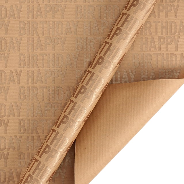 Hbdhejl Happy Birthday Kraft Wrapping Paper Retro Gift Wrapping Paper Gift Box Wrapping Paper