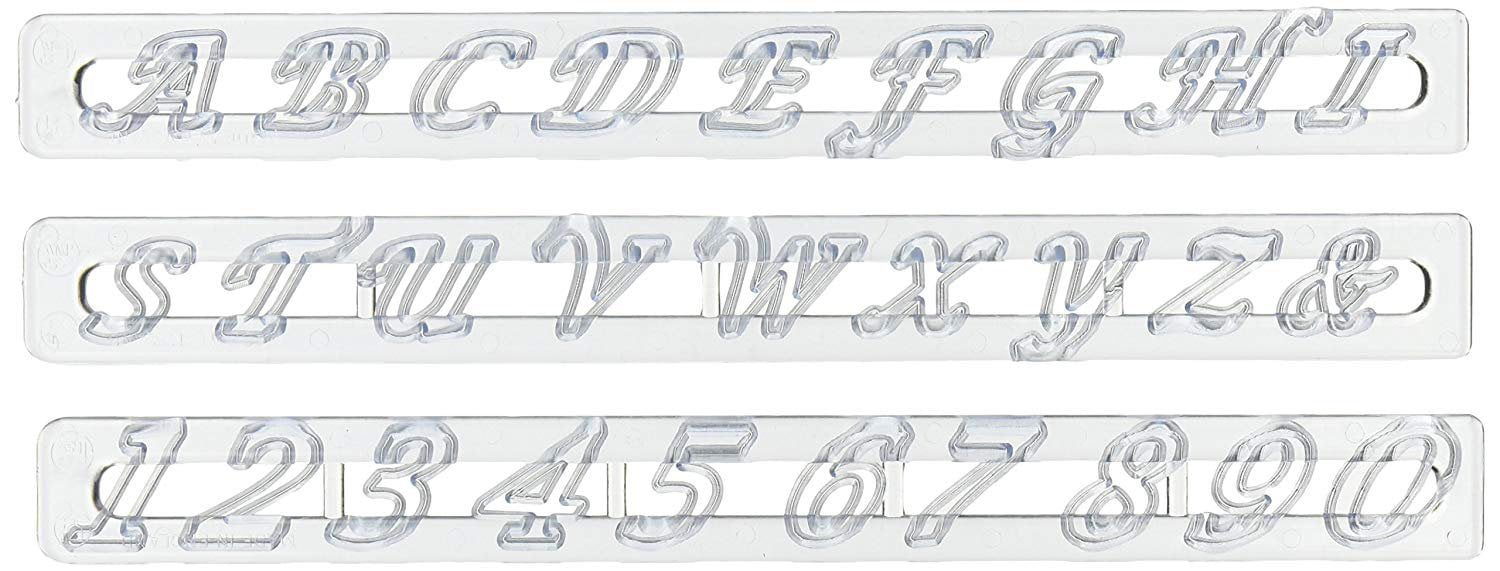 Lower Case Script Alphabet Cutters Upper Case and Numbers FMM Tappits