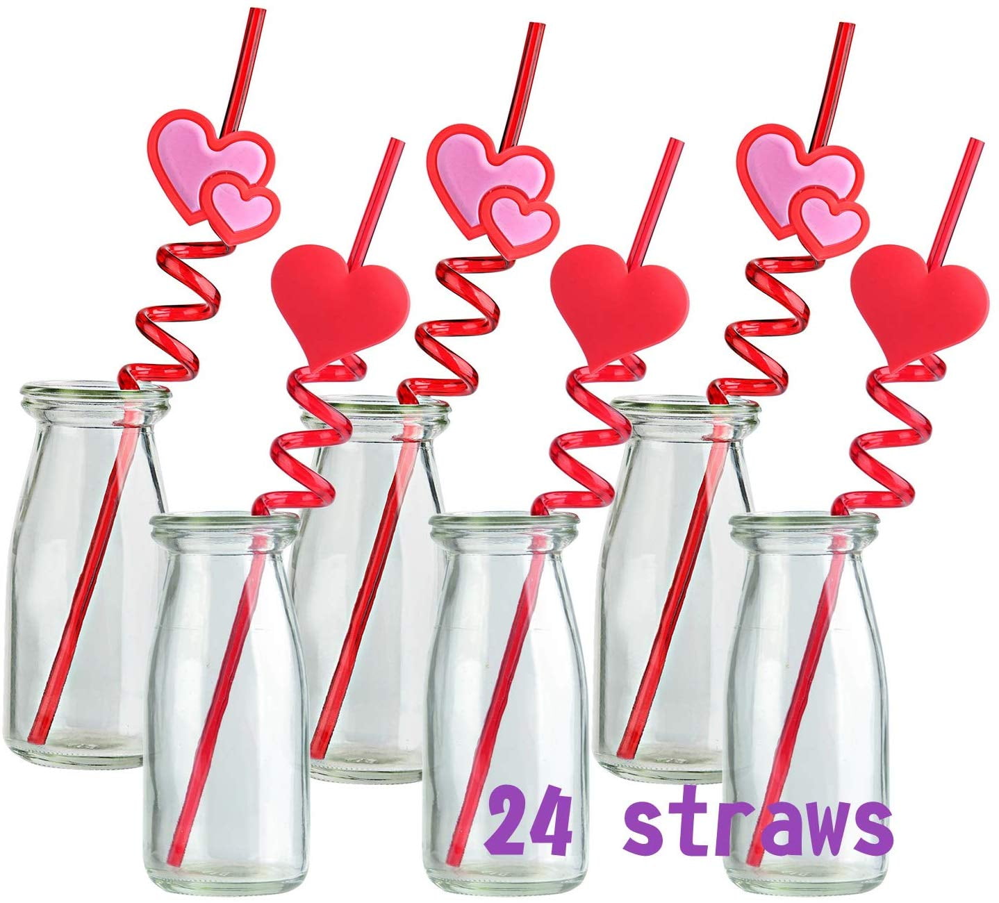 Valentine's Day Heart Silly Straws - 10ct. - Party Adventure