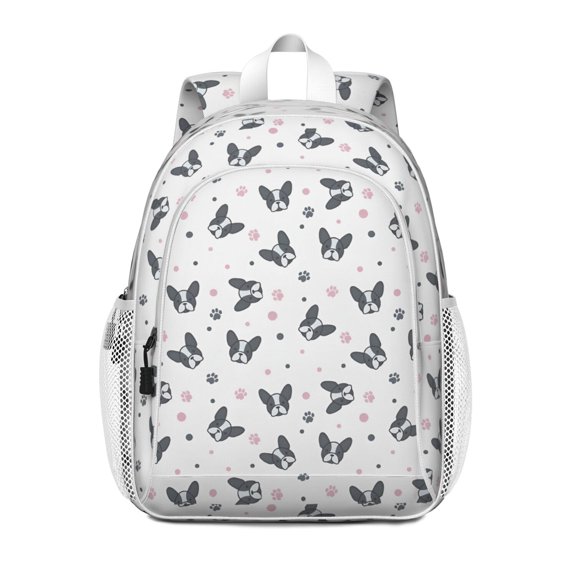 French Bulldog Backpack for School,Cute School Bag,Schoolbag with Adjustable Shoulder Straps & Padded Back,15"x11.42"x5.5"