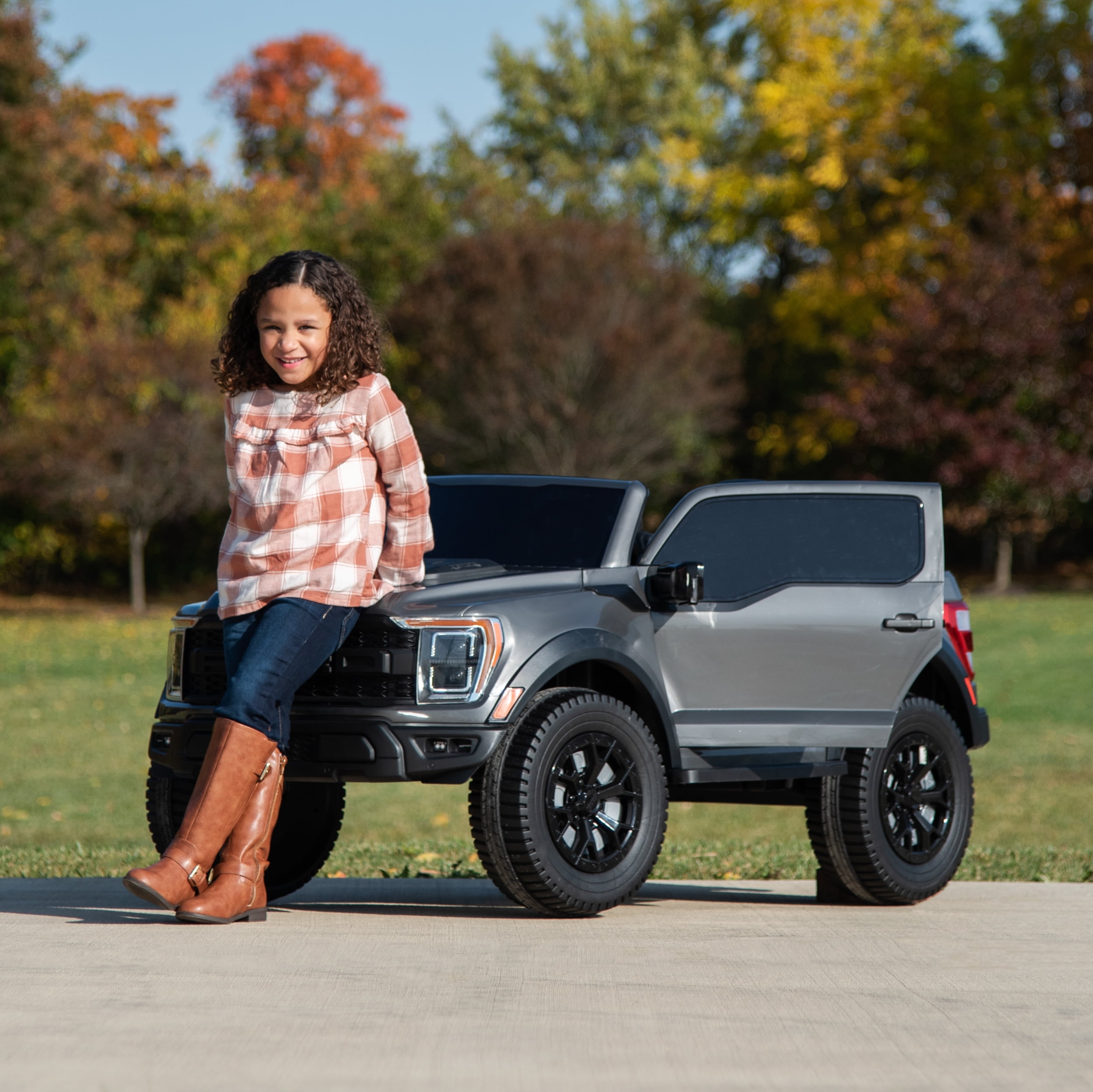12V Ford F-150 Raptor Battery Ride-on Toy, Carbonized Grey, Kids Ages 3+, by Huffy