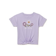 Wonder Nation Girls Short Sleeve Graphic Tee with Sequins, Sizes 4-18 & Plus