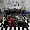 thumbnail image 2 of Erosebridal Motorcyclist Comforter Sets,Racing Flag Comforters & Duvets,Dirt Bike Decor,Reversible,Breathable,2pcs, 2 of 7