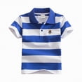 thumbnail image 1 of NIEWTR Polos à Rayures pour Garçons Séchage Rapide Tissu Manches Courtes Hauts à Col Uniformes de Sport (Bleu, 1-2 Ans), 1 of 4