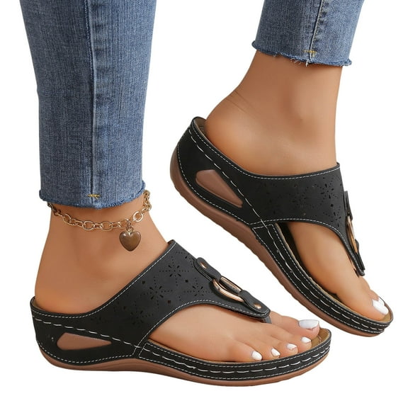 WIZUTIZ Shower Shoes Women Casual Retro Summer Shoes for Women Slip on Sandals Platform Heels Slip on Sandals BOHO Knitted Beach Slides Indoor Non-Slip Slide Sandals Birthday Gifts