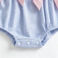 thumbnail image 4 of YDFCWXW Baby Girl Summer Clothes Bubble Romper Embroidery Ruffle Sleeve Smocked Bodysuit Cute Piece Outfit (Blue, 6-12 Months）, 4 of 6