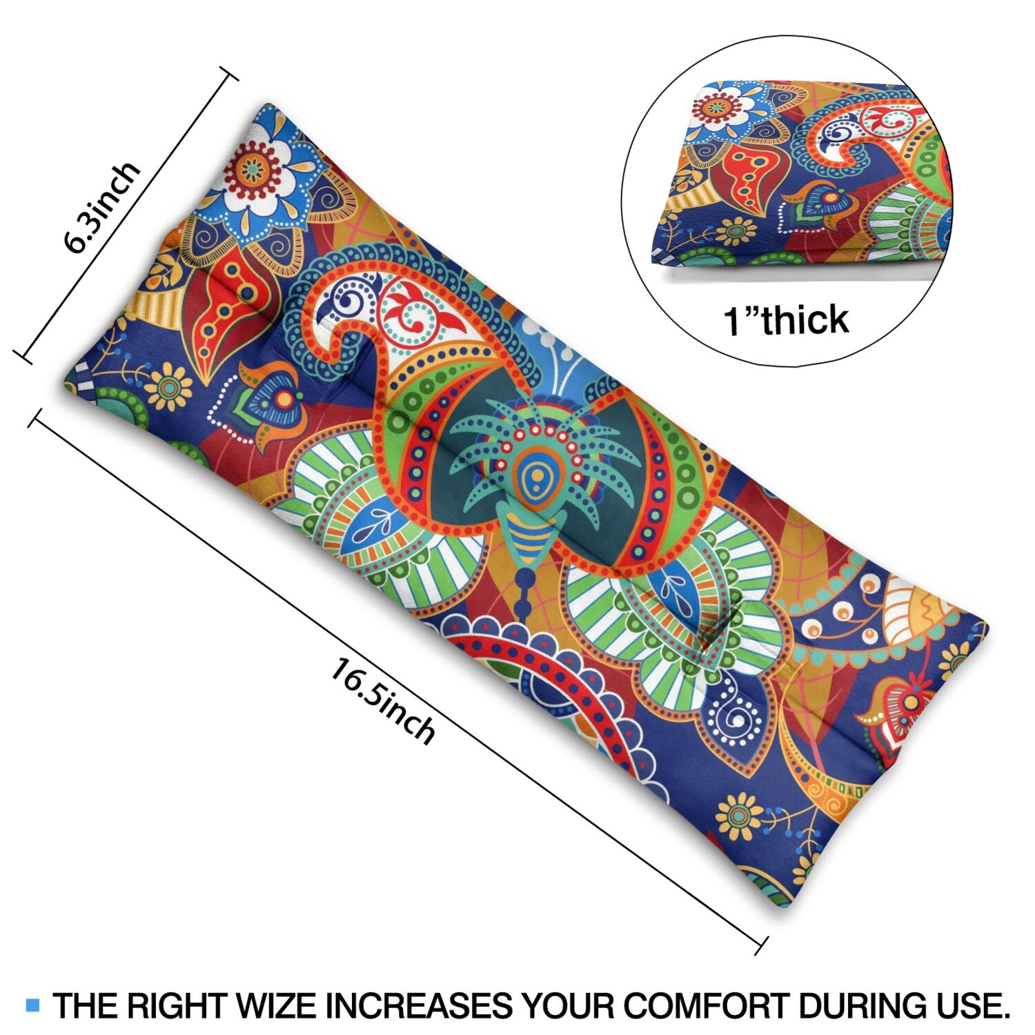 Ethnic Floral Seatbelt Pillow - Post-Mastectomy Heart Surgery Recovery Cushion - Abstract Paisley Art Car Travel Pillow for Women