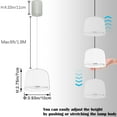 thumbnail image 4 of FSLiving 7W H-Type Track Pendant Light Retractable Lift Droplight with Aluminum Shade 3000K LED Spotlight Indoor Island Light Adjustable Length Lamp for Resturant Background Wall,White - 3 Lights, 4 of 9