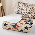 thumbnail image 4 of Manfei Grunge American Flag Quilt King,Red Navy Stars King Coverlet Set,3pcs, 4 of 7
