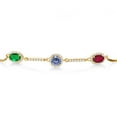 thumbnail image 2 of Gem Stone King 18K Yellow Gold Plated Silver Bracelet Nano Emerald Persian Blue Moissanite (1.40 Cttw), 2 of 4