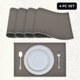 thumbnail image 5 of Placemats Set of 8 for Dining Table, Table Placemats, Rectangular PVC Vinyl, 18x12 Inches - Brown, 5 of 8