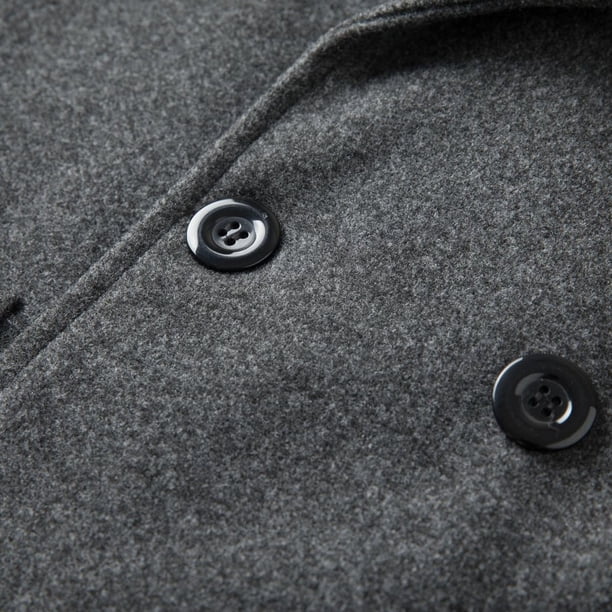 Double-Breasted Woolen Blend Long Coat For Men, Classic Flip