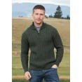 thumbnail image 3 of Irish Men's Aran Merino Wool Sweater 1/2 Zipper Jumper by Original Aran Company, 3 of 4