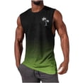 thumbnail image 2 of SGFCWSX Men's Tank Tops Gradient Print Sleeveless Shirts Athletic Breathable Lightweight Tops for Workout Gym Running Casual Wear Army Green Size S, 2 of 5