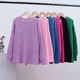 thumbnail image 4 of Suéter europeo y americano para mujer, estilos de otoño e invierno, suelto, cuello redondo, color sólido, manga larga, estilo perezoso, chaqueta de punto, ropa para mujer, 4 of 6