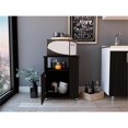 thumbnail image 3 of Tuhome Armoire Micro-Ondes Inférieure Moderne en Bois d'Ingénierie Noire avec Trousse, 3 of 9