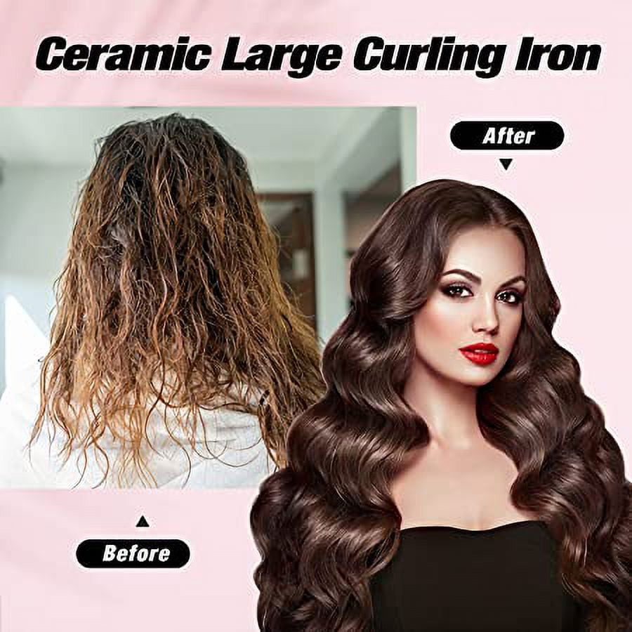 Shar Curling Tongs 19mm Curling Iron Dual Voltage Curling Wand For Long And Short Hair Large Barrel Curling Tongs Ceramic Tourmaline Coating Barre
