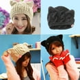 thumbnail image 2 of serony Knitted Hat Cold-Proof Climbing Assorted Colors Thick Comfortable Cable Caps Long-time Service Breathable Durability Beanies Black, 2 of 6