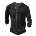 thumbnail image 3 of Eashery Mens Blouse Shirt Long Sleeve Beach Shirts Mens Slim Fit Button Down Shirt Black L, 3 of 4