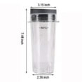 thumbnail image 2 of 2 Pcs 16 OZ Cup with Four Lids,Blender Replacement Parts Accessories for Ninja BL660 BL770 BL740/QB3000/BL810 Blender,2 x 16OZ juice cup 2 x Flat cover 2 x Mouth cover,black & transparent, 2 of 9