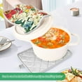thumbnail image 4 of Oven Mitts 2 Pcs Pot Holders Sets Heat Resistant Hot Pads for Kitchen Cooking Baking 7"x9.8" Different Flower and Leaf, 4 of 7