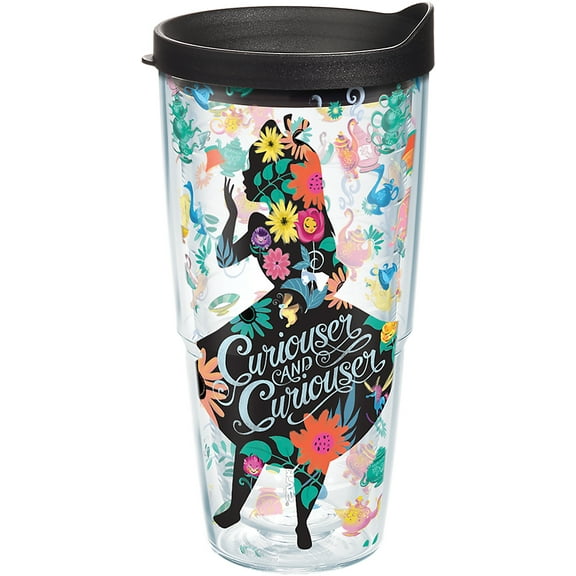 Tervis Disney - Alice In Wonderland - Curiouser Made in USA Double Walled Insulated Tumbler Travel Cup Keeps Drinks Cold & Hot, 24oz, Classic