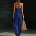 thumbnail image 3 of Favoffer Womens 2 Piece Outfits Sleeveless Solid Color Top Elastic Waist Pocketed Pants Casual Matching Sets for Daily Outdoor Travel Lounge Weekend, 3 of 8