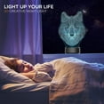 thumbnail image 3 of Animal Wolf Gifts for Wolf Lovers 3D Illusion Night Light Touch Lamp, Creative RGB Led, Christmas Birthday Decorations Gifts for Boys and Girls, Party Decor, 16 Colors, 3 of 7