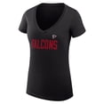 thumbnail image 2 of Women's G-III 4Her by Carl Banks Black Atlanta Falcons Dot Print V-Neck Fitted T-Shirt, 2 of 3