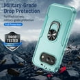 thumbnail image 6 of ChicShell for Google Pixel 9A Case with Ring Holder Stad, Military Grade Shockproof Compatible with Car Mount Rugged Bumper Phone Case Shockproof Protective Back Cover for Women Men, Green, 6 of 10
