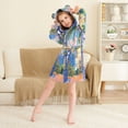 thumbnail image 3 of FORMRS Niños Bathrobe Unisex Hooded Robe Soft Plush Pajamas Sleepwear, Size 10-12T, Blue Window, 3 of 7