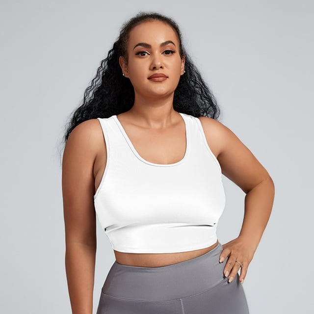 Débardeurs d'Été pour Femmes Couleur Unie Col Rond Côtelé Cami Ajusté Sans Manches Court Yoga Mode Urbaine