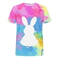 thumbnail image 5 of Mifsaly Easter Tops for Women Casual Short Sleeve Crewneck T-Shirt Cute Easter Bunny Rabbit Print Tshirt Lightweight Breathable Summer Graphic Tee Top S, 5 of 5