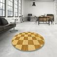 thumbnail image 4 of Ahgly Company Machine Washable Indoor Rectangle Abstract Saffron Yellow Area Rugs, 2' x 4', 4 of 7