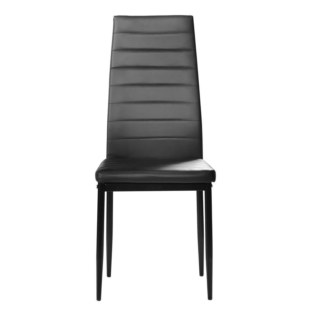 Zimtown 6 Pcs Modern Dining Chairs PU Leather Side Chairs For Kitchen Dinner Dining Room Black
