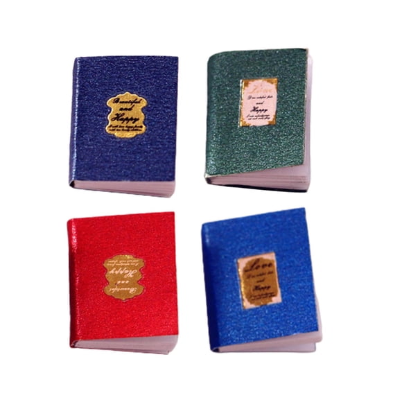 4 libros para muñecas 1:6 y 1:12, estantería creativa para casa de muñecas, juguetes. A
