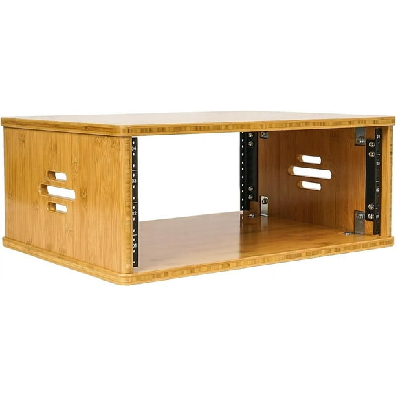 Sound Town DIY 4U Solid Bamboo Studio Rack w/ 14.2" Depth, Ventilation for Recording Room, PA/DJ Pro Audio, Home Audio (STBR-4U)