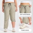 thumbnail image 6 of BALEAF Plus Size Pants for Women Hiking Cargo Water Resistant UPF 50+ Cargo Joggers Zipper Pockets Beige XL, 6 of 7