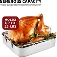 thumbnail image 6 of 16.5inch Roasting Pan with V-Shape Rack - Stainless Steel Large Turkey Roaster for Chicken Ham, 6 of 6