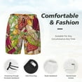 thumbnail image 4 of Kdxio Mushrooms And Leaves Print Men'S Swim Trunks With Compression Liner 7 Inch Inseam Quick Dry Swim Shorts, 4 of 7