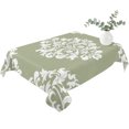 thumbnail image 2 of Baroque Sage Green Table Cloth Waterproof Tablecloths, Vintage Damask Classic Floral Tablecloth Dining Table Cover for Kitchen Party Tabletop Outdoor, Rectangle Tablecloth 52x70 Inch, 2 of 9