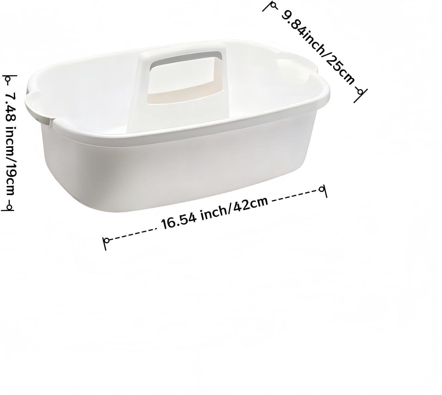 Large Cleaning Caddy Portable Shower Basket Supply Organizer with Handle, Plastic Bucket Tool Storage for Bathroom, Bedroom, Kitchen, Under Sink Storage (White)