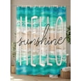 thumbnail image 4 of Hello Sunshine Shower Curtain, Coastal Beach Ocean Bathroom Decor Curtains Set with Hooks, Aqua Brown Waterproof Fabric Home Accessories， 72 X 72 Inch Long, 4 of 6