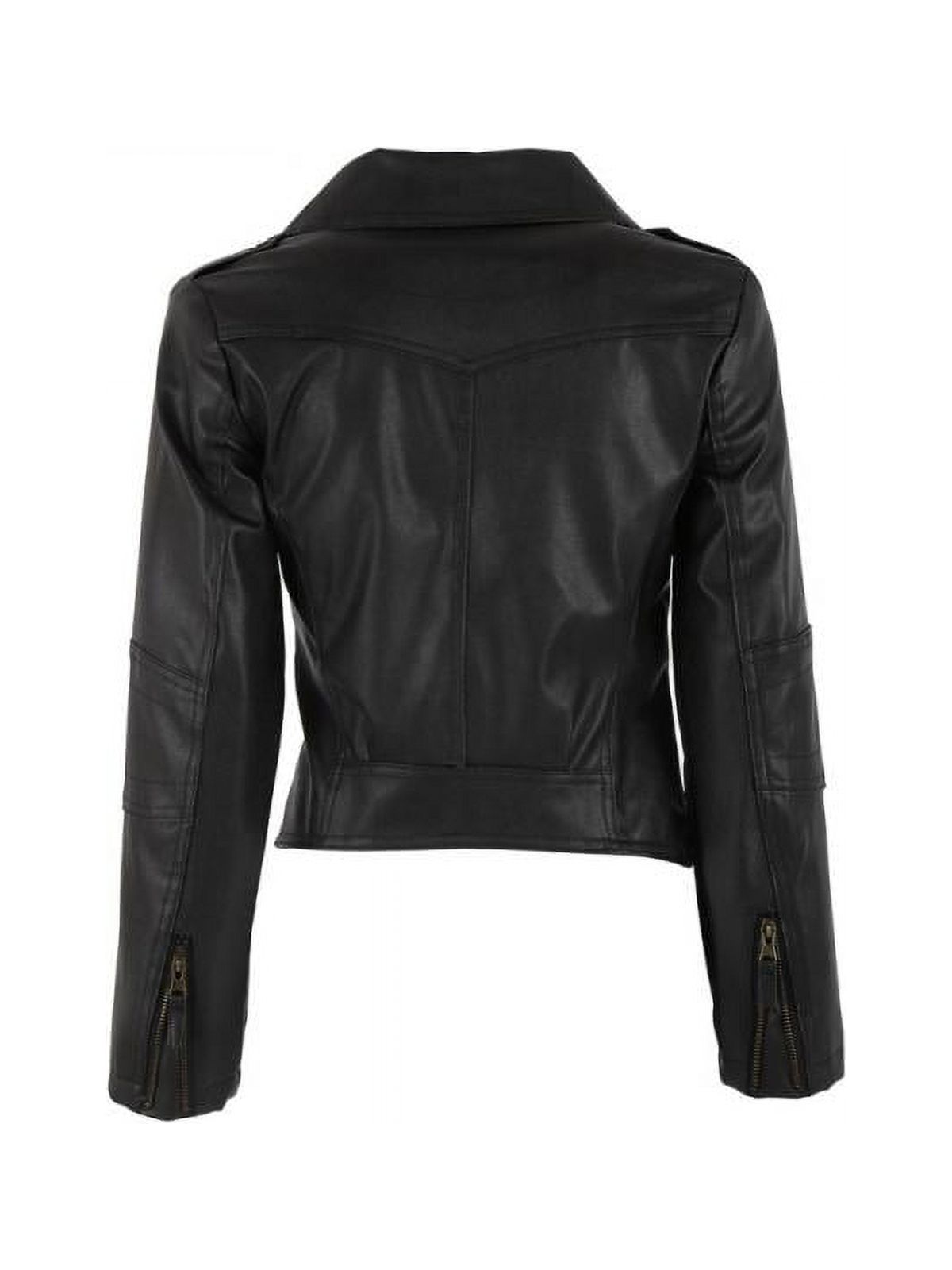 Luxsea Fashion Women Leather Motorcycle Zipper Punk Coat Biker Jacket Lady Autumn Winter Outwear - image 2 of 6